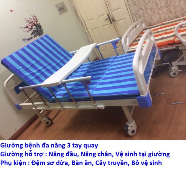 Giường bệnh đa năng 3 tay quay thương hiệu MKC KT-GB04