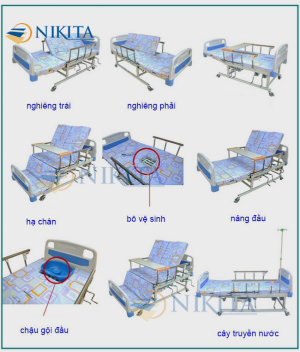 Giường bệnh Nikita 4 tay quay 13 chức năng NKT-DCN04