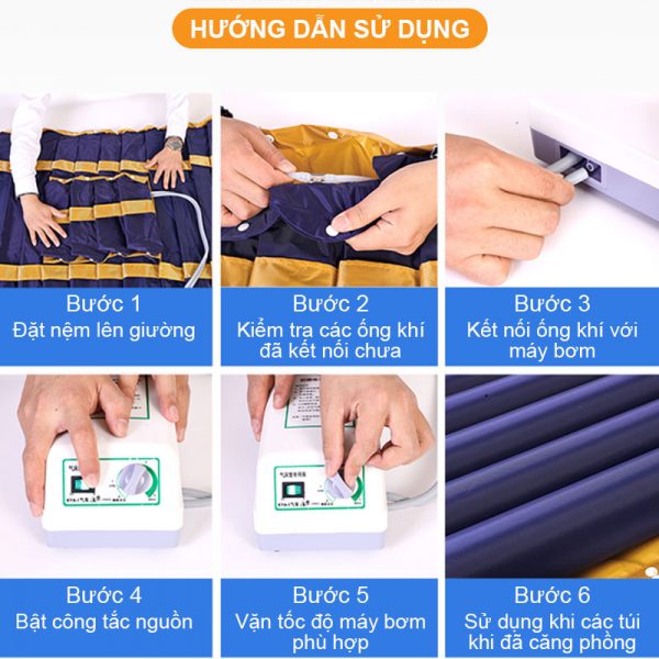 Đệm khí chống loét DK09 có chỗ để bô vệ sinh